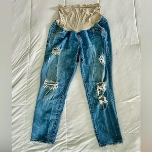 LED Maternity Ripped Jeans